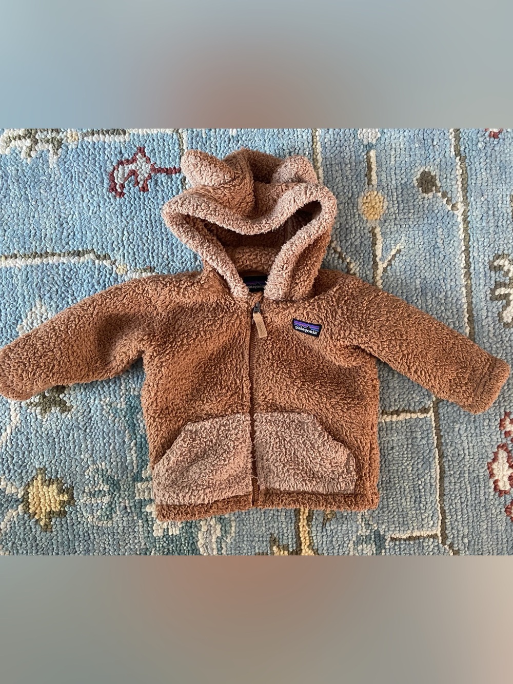 Patagonia Brown Teddy Fleece Hoodie with Hood Ears